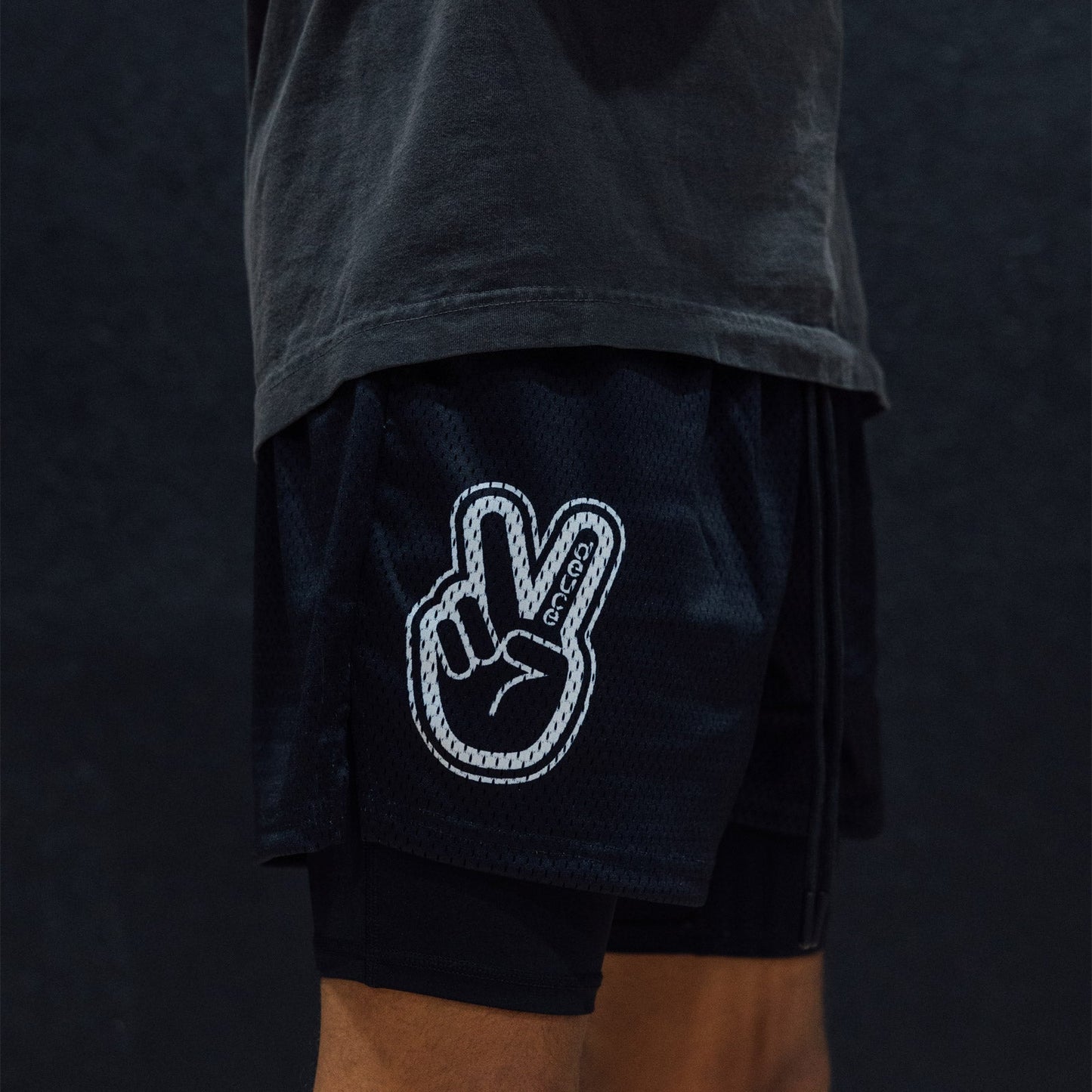 Mesh Shorts "Black White"
